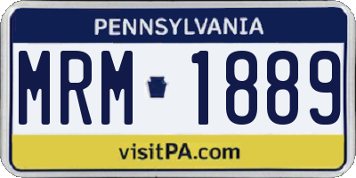 PA license plate MRM1889