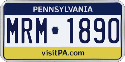 PA license plate MRM1890