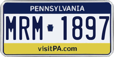 PA license plate MRM1897