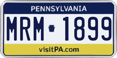 PA license plate MRM1899