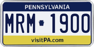 PA license plate MRM1900
