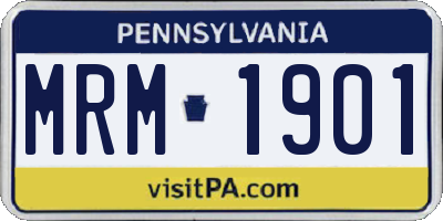 PA license plate MRM1901