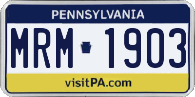 PA license plate MRM1903