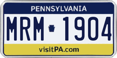 PA license plate MRM1904