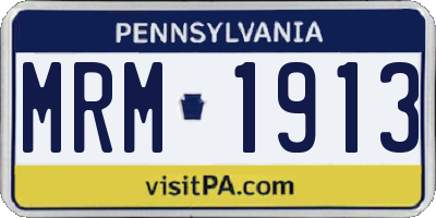 PA license plate MRM1913