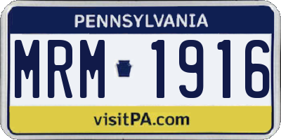 PA license plate MRM1916