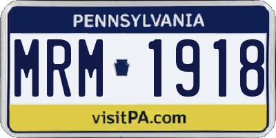 PA license plate MRM1918