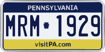 PA license plate MRM1929