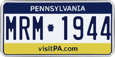 PA license plate MRM1944