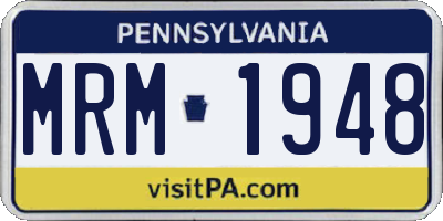 PA license plate MRM1948