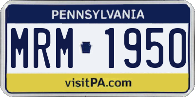 PA license plate MRM1950