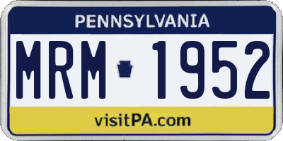 PA license plate MRM1952