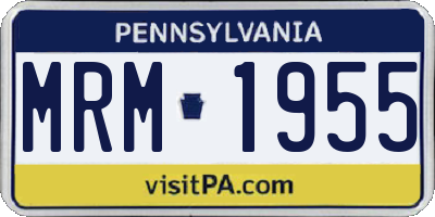 PA license plate MRM1955
