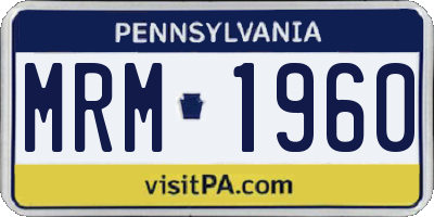 PA license plate MRM1960