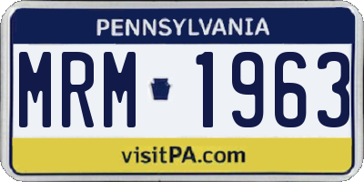 PA license plate MRM1963