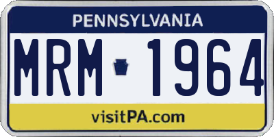 PA license plate MRM1964