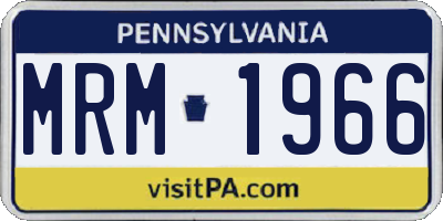 PA license plate MRM1966