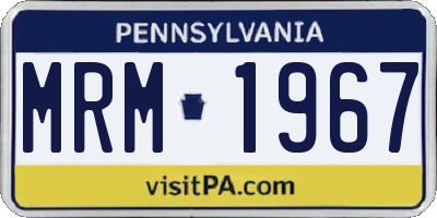 PA license plate MRM1967