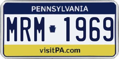 PA license plate MRM1969