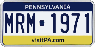 PA license plate MRM1971