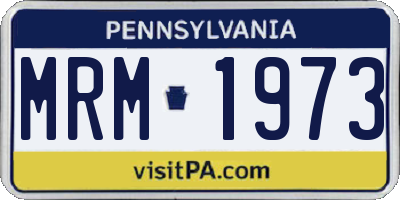 PA license plate MRM1973