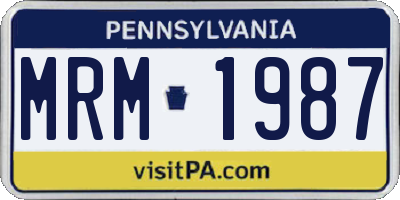 PA license plate MRM1987