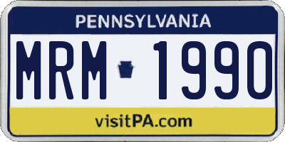 PA license plate MRM1990