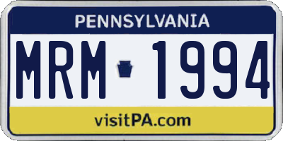 PA license plate MRM1994