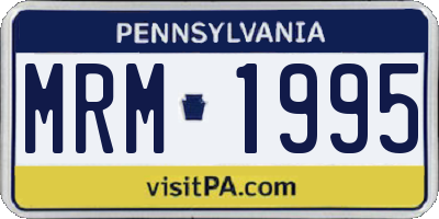 PA license plate MRM1995