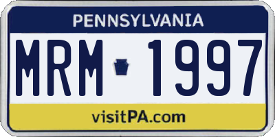 PA license plate MRM1997