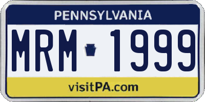 PA license plate MRM1999