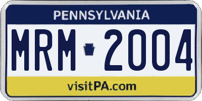 PA license plate MRM2004