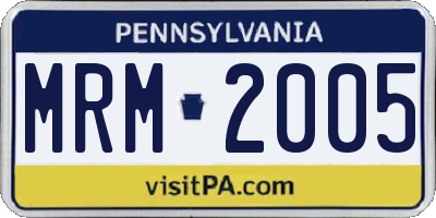 PA license plate MRM2005