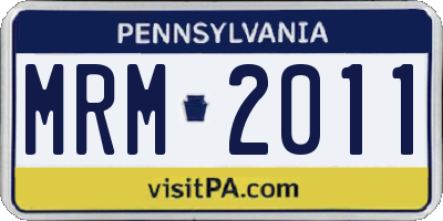 PA license plate MRM2011
