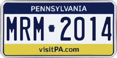 PA license plate MRM2014