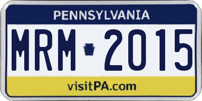 PA license plate MRM2015