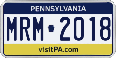 PA license plate MRM2018