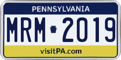 PA license plate MRM2019