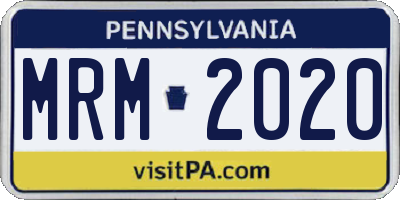 PA license plate MRM2020