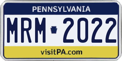 PA license plate MRM2022