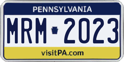 PA license plate MRM2023