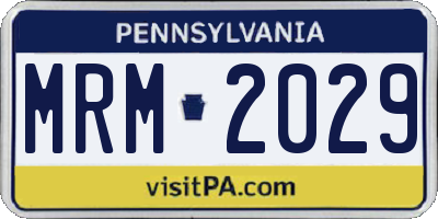 PA license plate MRM2029