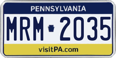 PA license plate MRM2035