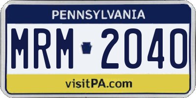 PA license plate MRM2040