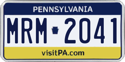 PA license plate MRM2041