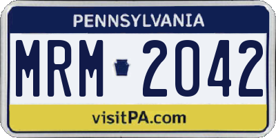 PA license plate MRM2042