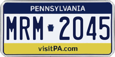 PA license plate MRM2045