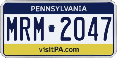 PA license plate MRM2047