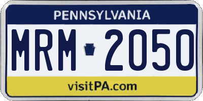 PA license plate MRM2050