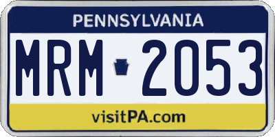 PA license plate MRM2053